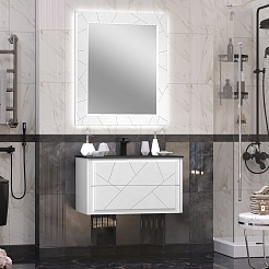 Opadiris Мебель для ванной Луиджи 90 подвесная белая матовая/антрацит – фотография-2